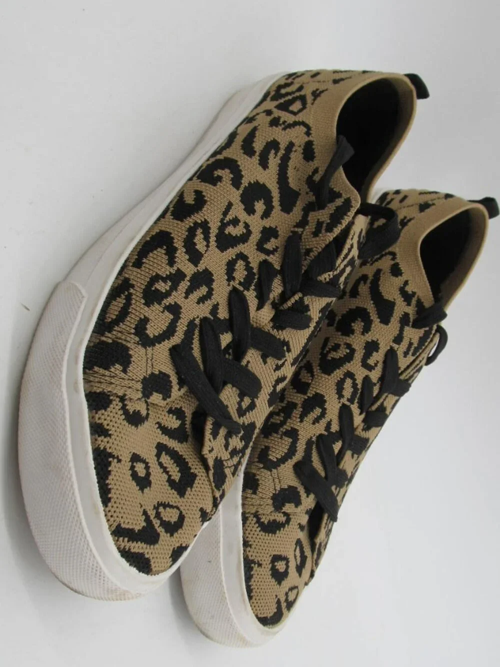 Leopard Animal Print Women's Lace Sneakers Slip on Size 11 Shoes Jelly Pop